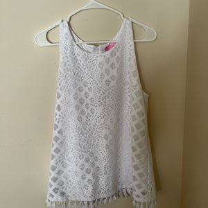 White Lilly Tank Top, Size L
